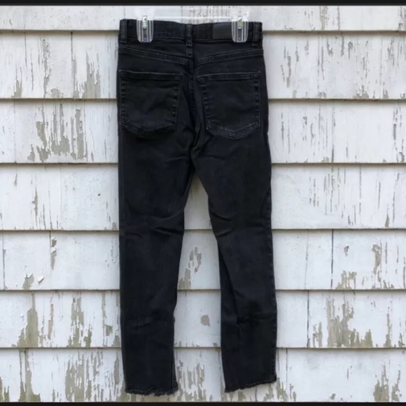 TOPSHOP BOUTIQUE DISTRESSED MOM JEANS PANTS BLACK - Picture 4 of 10